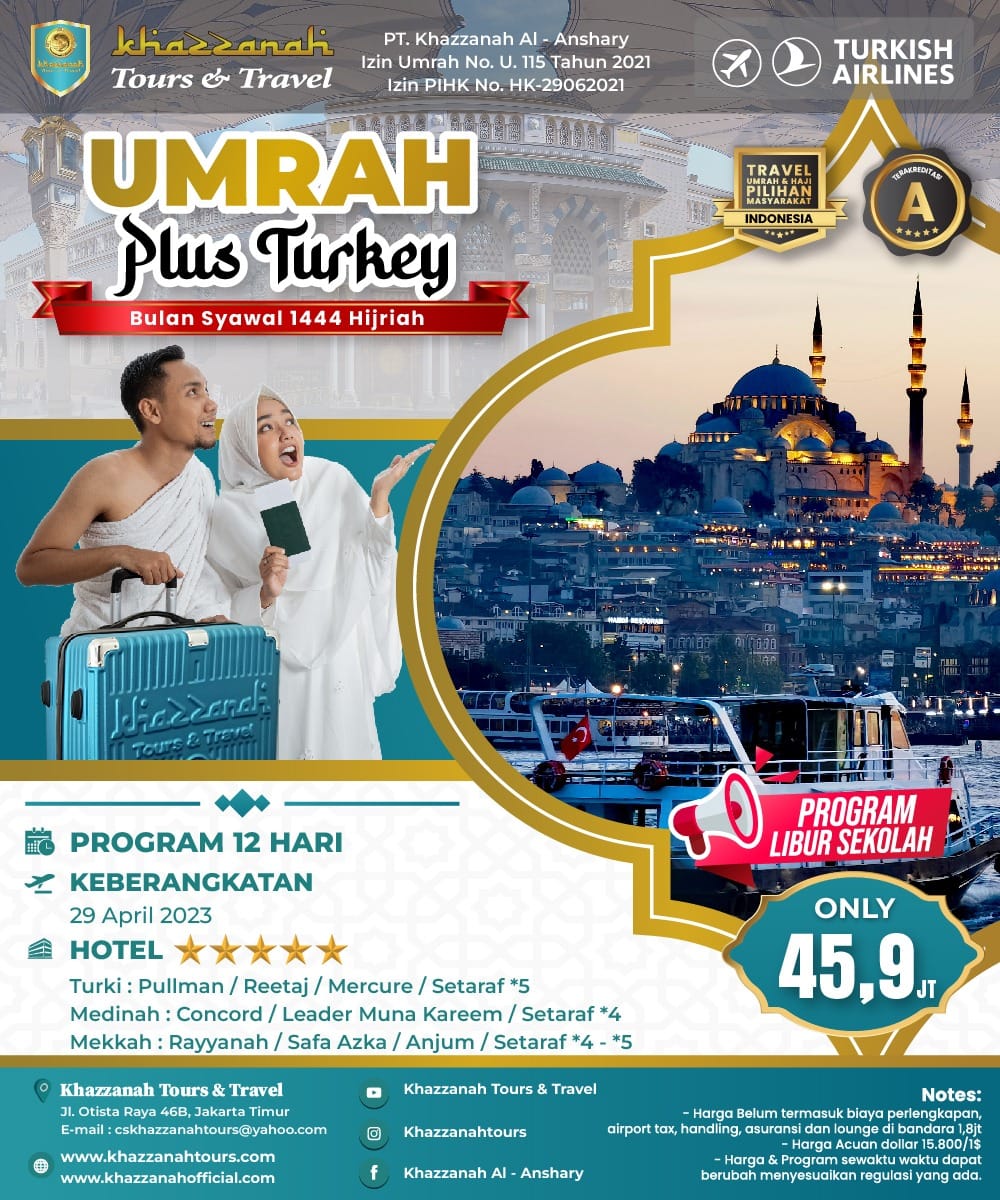 Travel Umroh Plus Halal Tour 9 Hari  Jakarta Pusat