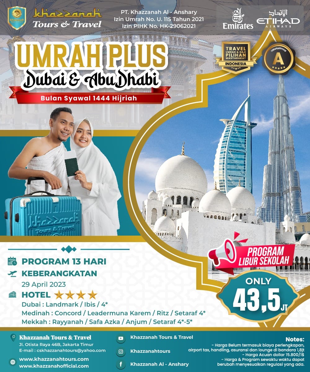 Harga Umroh Plus Halal Tour 9 Hari  Jakarta Pusat